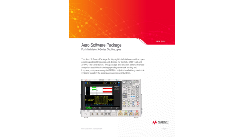 Aero Software Package for InfiniiVision X-Series Oscilloscopes